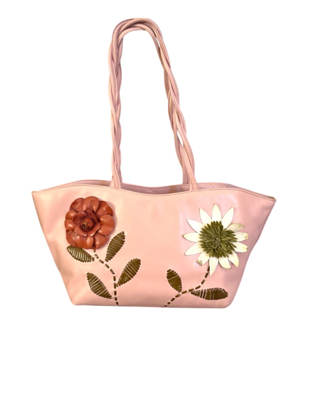 PAOLO MASI➕Italian Leather Floral Handbag